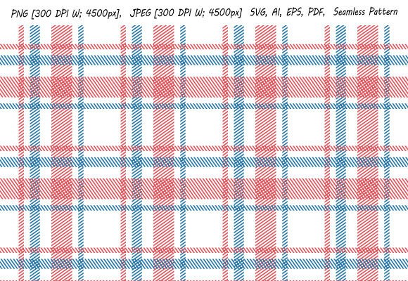 4th of July Plaid Seamless Pattern SVG