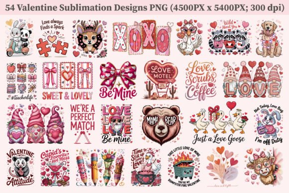 54 Valentine Love Sublimation PNG Bundle