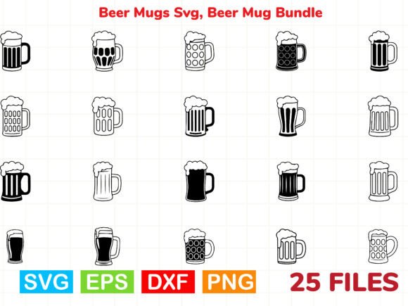 Beer Mugs SVG, Beer Mug Bundle