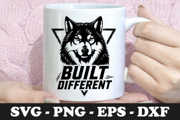 Built Different Wolf SVG Mug Design