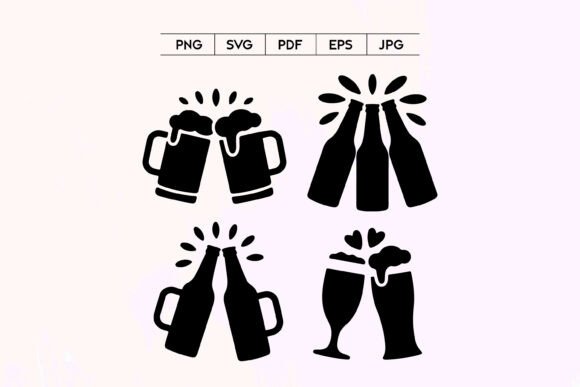 Cheers Drinks Silhouette SVG