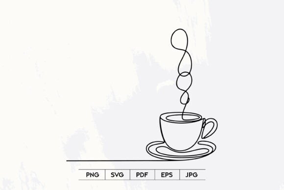 Coffee Cup Line Art SVG