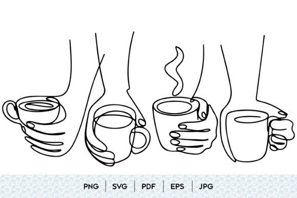 Coffee Cup Line Art SVG Bundle