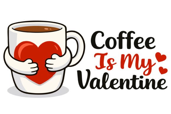 Coffee is My Valentine SVG Heart Mug