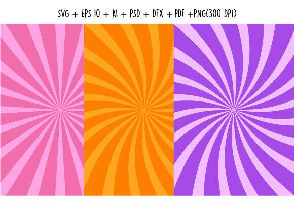 Colorful Retro Swirl Groovy Background