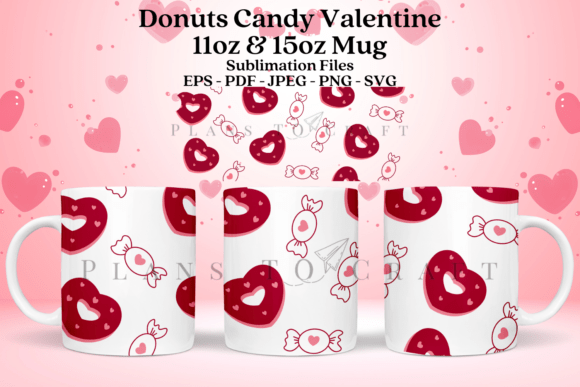 Donuts Candy Valentine Mug Wrap
