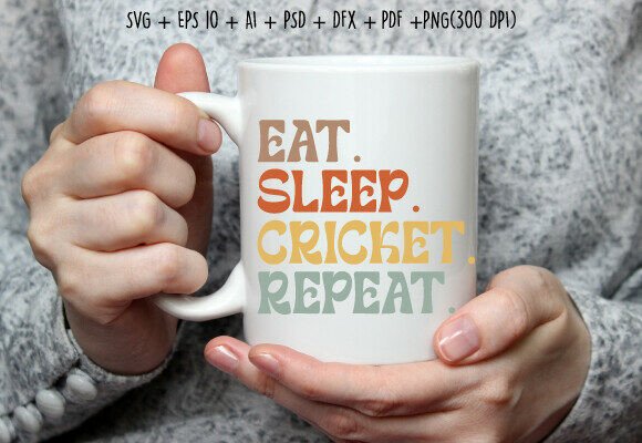 Eat Sleep Cricket Repeat SVG