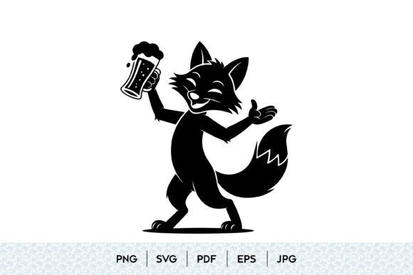 Funny Fox Beer SVG Design