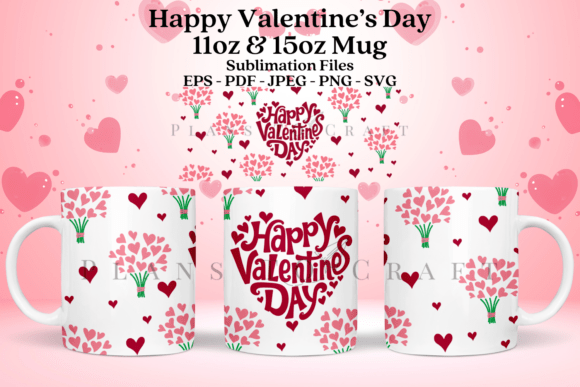 Happy Valentine Day 11 15oz Mug Wrap SVG