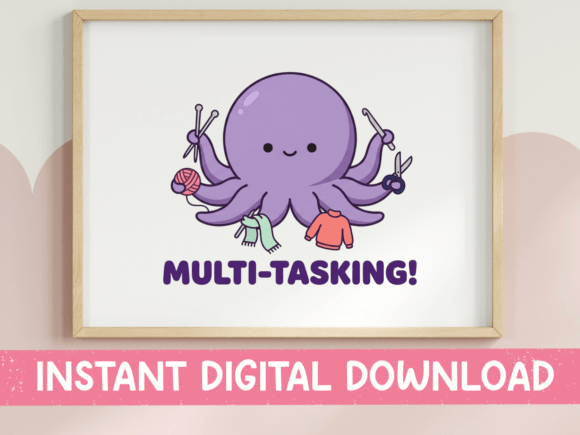 Multi-Tasking Octopus SVG