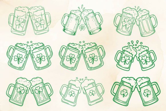 St Patrick’s Day Beer Mug Cheers SVG Set