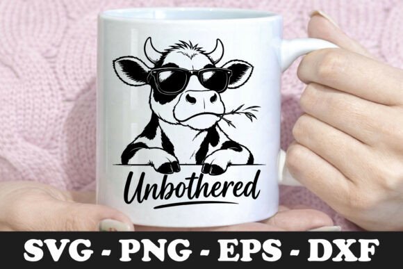 Unbothered Cool Cow SVG Mug Design